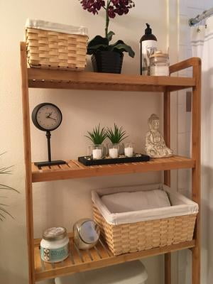 Bathroom Counter Organizer Corner Shelf – Bathroom Organization Bamboo 3  Tier
