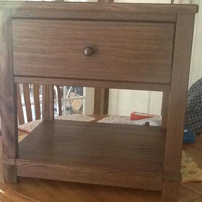 Delta Children Cali Nightstand With Drawer And Shelf Rustic Grey Walmart Com Walmart Com