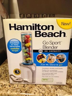 Hamilton Beach Go Sport Single Serve 2-Speed Personal Blender For Shakes  And Smoothies, Two 600ml Shatterproof Double Wall Jars, 250 Watts,  Stainless Steel, Black, 51241-Sau, 2 Year Limited Warranty price in Saudi