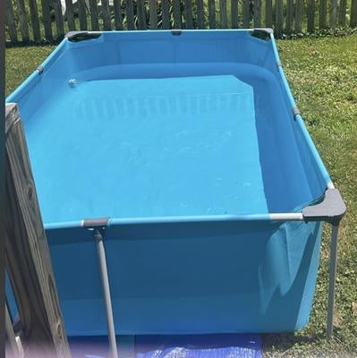 GASKY 10ft Swimming Pool Rectangle Metal Frame and Accessories