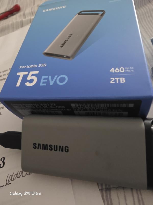 SAMSUNG T5 EVO Portable SSD 2TB Gray, Up-to 460MB/s, USB 3.2 Gen 1