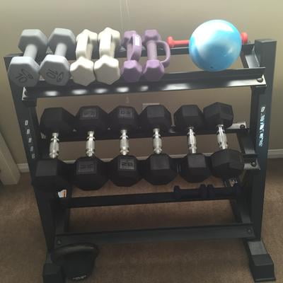Marcy Deluxe Three Tier Metal Home Workout Gym Dumbbell Weight Rack DBR86 Walmart