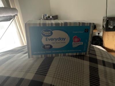 Great Value Soft Facial Tissues, 4 Flat Cartons, 160 Tissues per