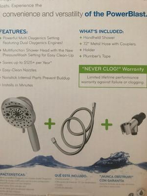 Oxygenics 10-Spray PowerBlast Handheld Shower Head, Chrome, 1.8 GPM 51169 -  Walmart.com