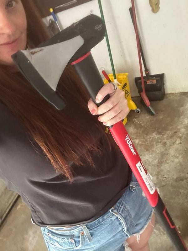 Hyper Tough 8lb Splitting Burst Axe Maul with Fiberglass Handle