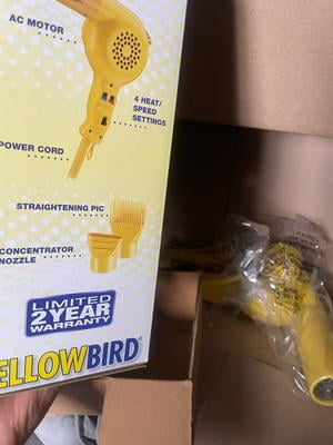 Conair Pro 1875W Yellow Bird Hair Dryer with Blow Attachments