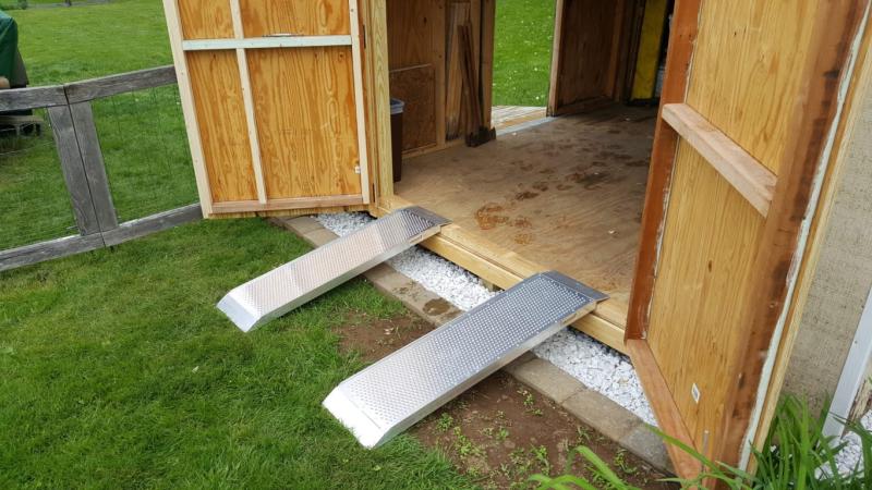 12" Wi Guardian S-4812-1500-P Dual Runner Shed Ramps with Punch Plate Surface