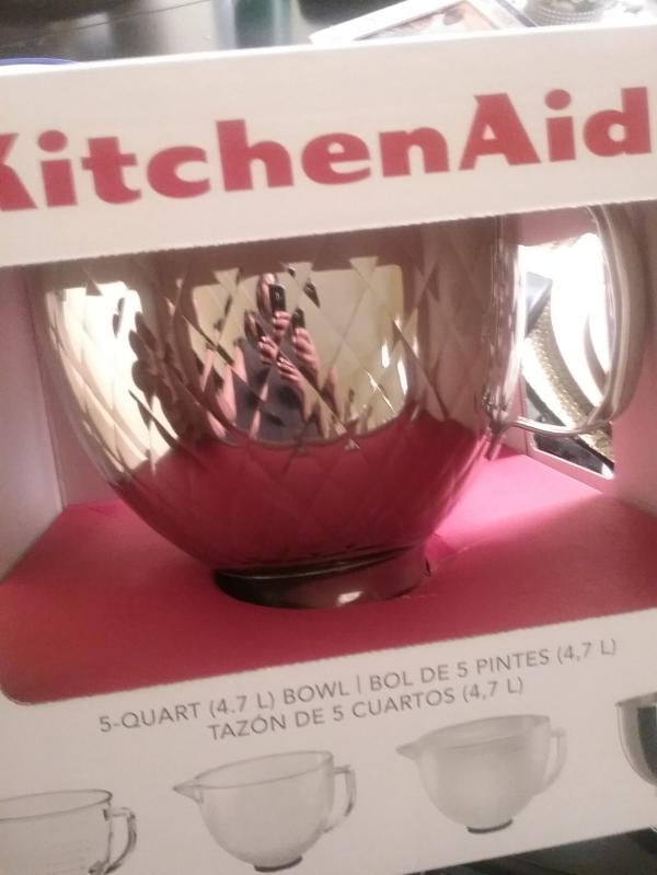 KitchenAid 5 Qt. Tilt Head Quilted Stainless Steel Bowl KSM5SSBQB - The  Home Depot