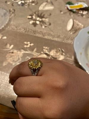 Gold #13 Engagement Rings Sunflower Ring for Women Girls,Starwak Eternity Floral Diamond Band Rings Statement Rings for Wife Girlfriend Valentine Wedding Jewel Gift Marriage Rings