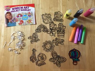 Makes 6 Winter Acetate Colour Your Own Window Decoration Craft Kit