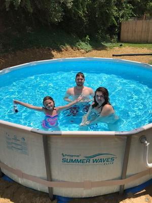 Summer Waves Elite 37/" Leg W// Foot /& Pin 42/" 3 1//2/' x 14/' Swimming Pool 2/" Oval