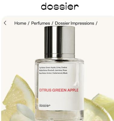 Dossier Citrus Green Apple EDT Inspired by D&G Light Blue 1.7 oz
