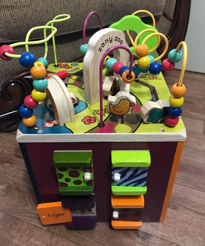 B. toys アクティビティーキューブ B. toys Wooden Activity Cube - Zany Zoo : Target
