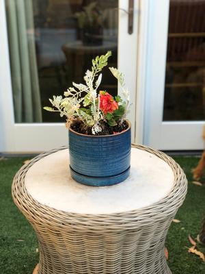 Better Homes & Gardens Toramina 8 in Round Ceramic Planter, Teal