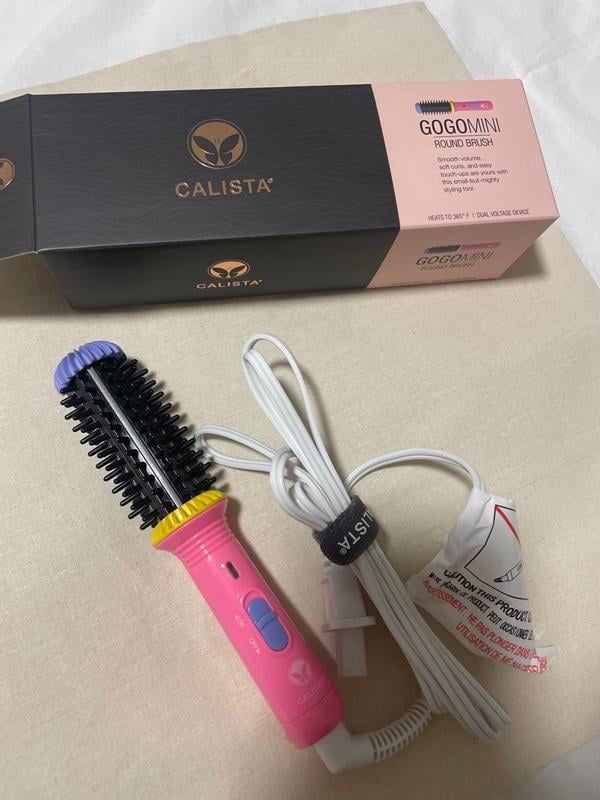 Calista GoGo Mini Round Brush, Compact Touch-Up Styling Hair Tool