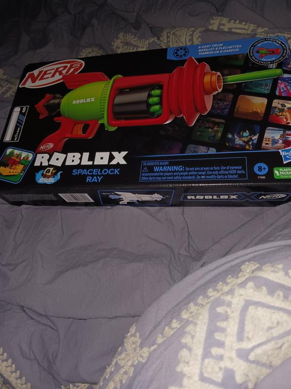 Lanzador Nerf Roblox Spacelock Ray – Tambor De 8 Dardos Con Código Exclusivo Para Artículo Virtual En Roblox – Pistola De Juguete De Espuma