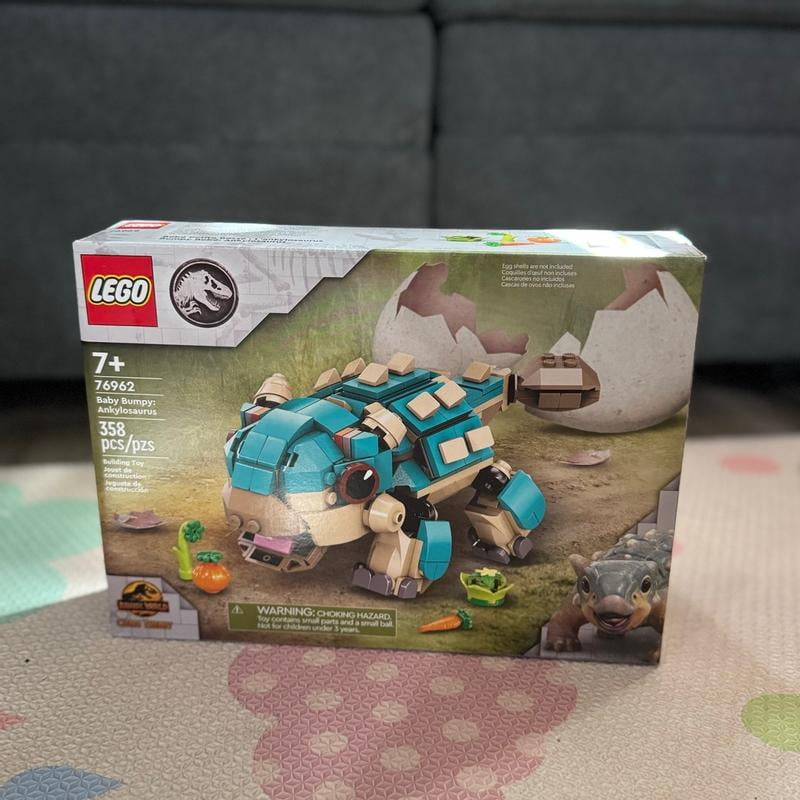 LEGO Jurassic World Baby Bumpy Ankylosaurus Dinosaur Toy for Camp Cretaceous Fans and Kids Aged 7 Plus Fun Build a Dinosaur Jurassic Park Toy for Boys and Girls Animal Toy Playset 76962 Includes 358