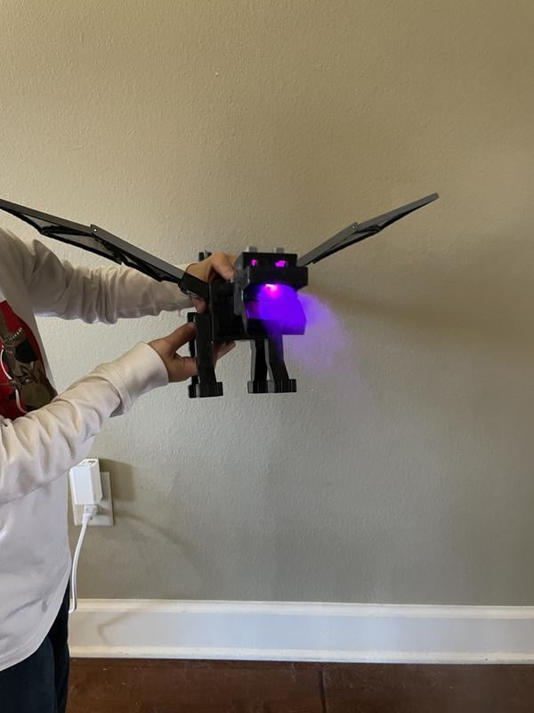 Set De Figuras De Acción Minecraft Enderdragon Con Luces, Sonidos Y Ataque De Aliento, Incluye Steve Y Enderman De 8.25 Cm, Regalo Para Niños +6 Años