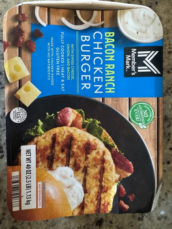 Member's Mark Bacon Ranch Chicken Burger, 40