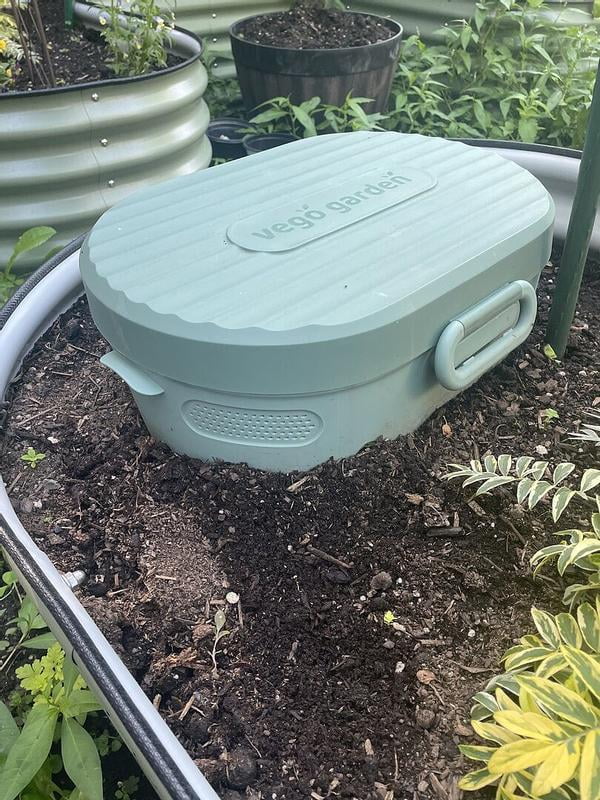 QHUDLV Underground Worm Farm, Outdoor Worm Compost Bin For Garden Beds Home Use Kitchen Food Waste Vermicomposting Bin Beginners Holes Lid Dual Size 10 4