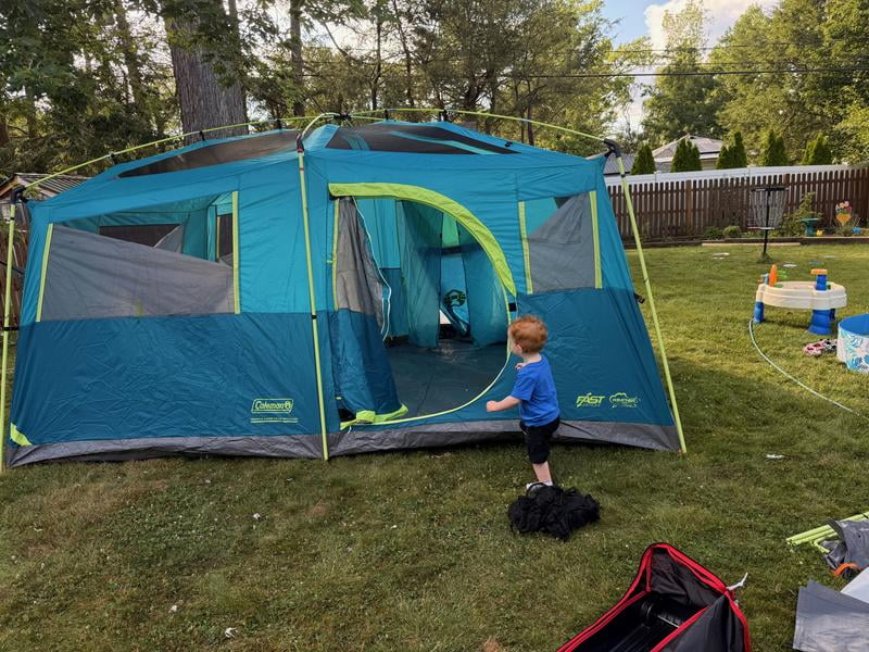 Coleman Tenaya Lake 8 Person Lighted Fast Pitch Cabin Tent, 1 Room