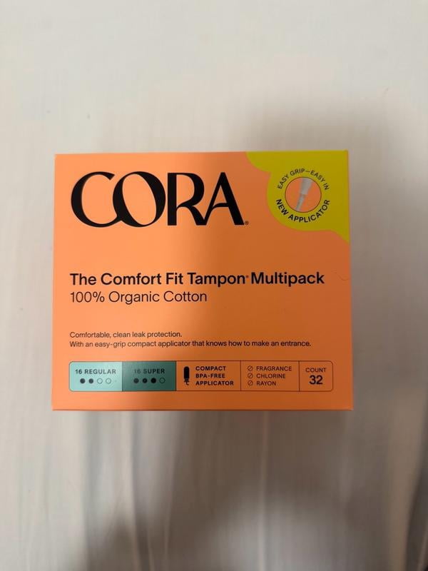 Cora 100% Organic Cotton Applicator Tampons, 32 Regular - Walmart.com