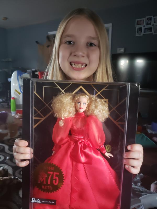 Barbie, Collector Doll, 75th Anniversary Blonde in Red Gown - Walmart.com