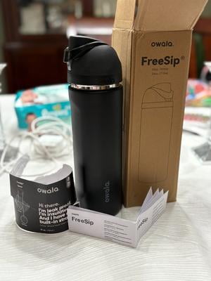 owala 水筒 24 oz 黒 Owala FreeSip Stainless Steel Water Bottle, 24oz, Very Very