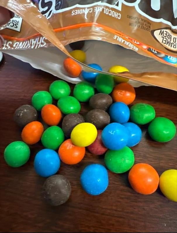 4 pack) M&M's Caramel Cold Brew Milk Chocolate Candy, Share Size