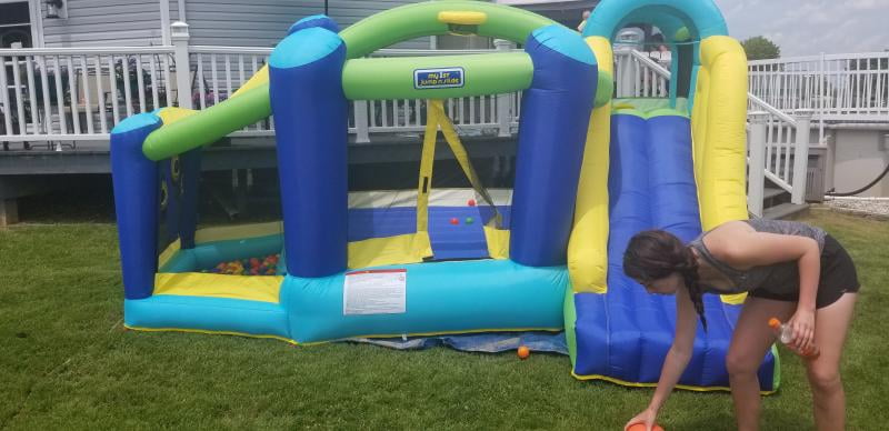 my first jump n slide with ball pit