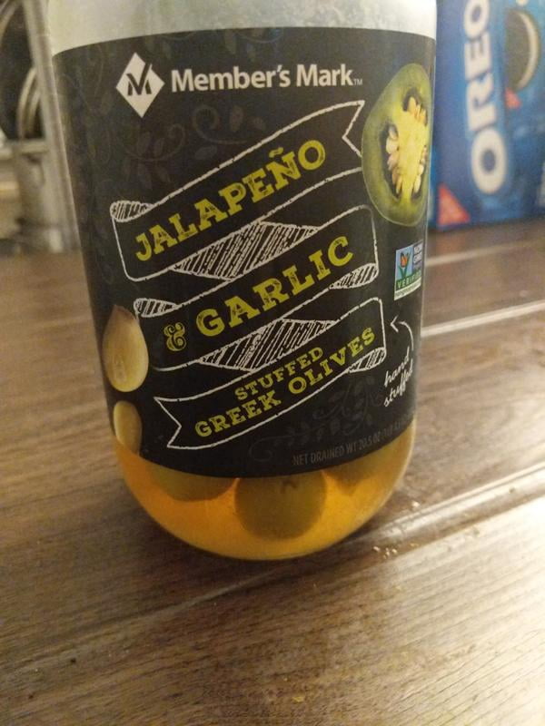 Member's Mark Jalapeno and Garlic Stuffed Olives, 20.5 oz