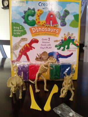 Eggs and 3D Play Area Hobby Craft Kit with Dinosaur Moulds La-la-llama Modelling Clay for Kids Educational Set for Fine Motor Skills 