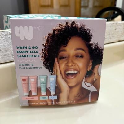 4U By Tia Wash & Go Essentials Starter Kit for Curly Hair, 4 Piece
