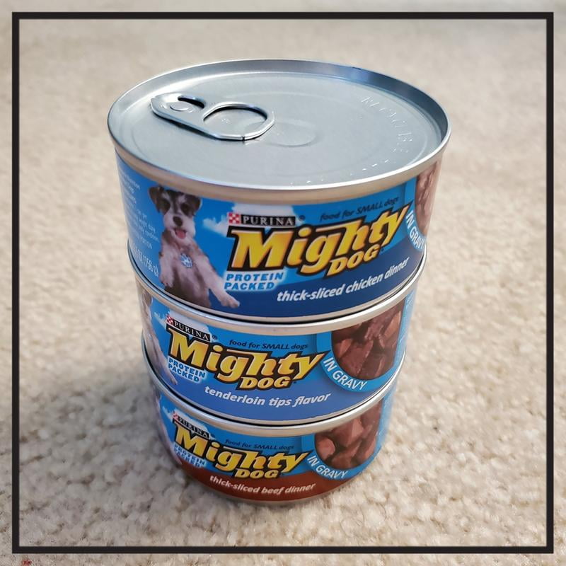 Customer reviews for 12 Pack Purina Mighty Dog Gravy Wet Dog Food Variety Pack Thick Sliced Chicken Beef Tenderloin Tips 5.5 oz. Cans Walmart