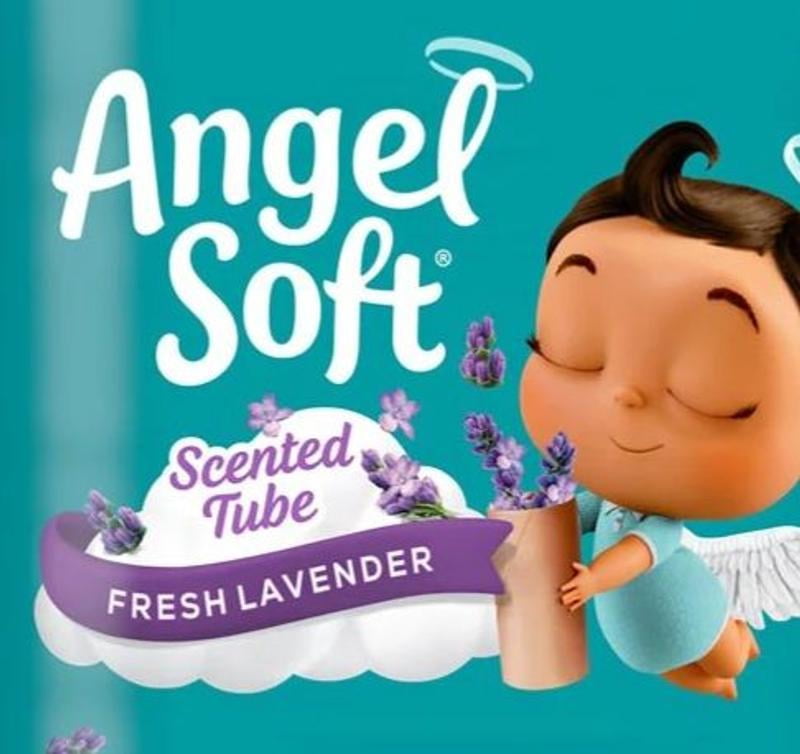 Angel Soft Scented Toilet Paper, Lavender Tube, 12 Mega (= 48