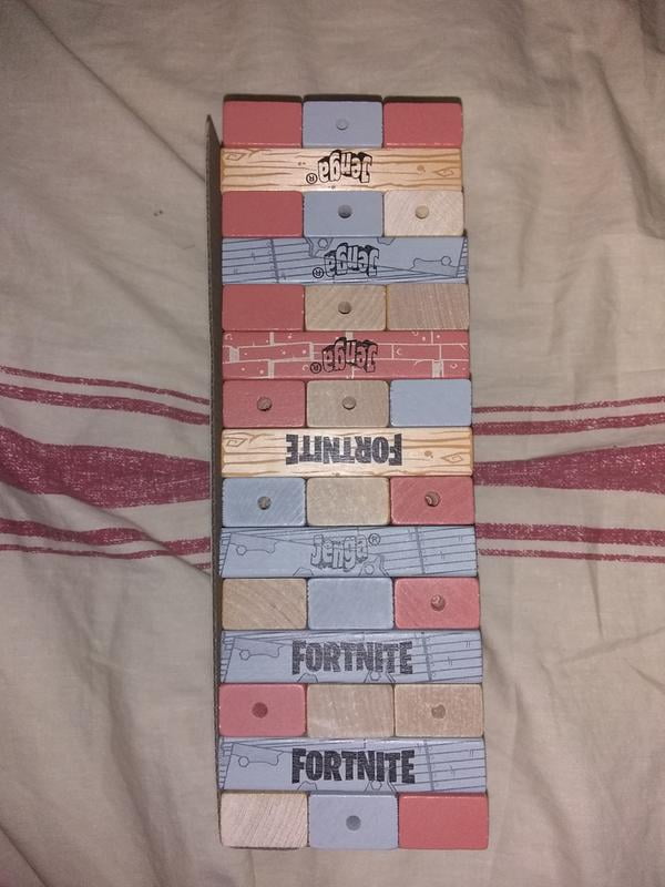 Hasbro Jenga Fortnite Edition Block Stacking Game For Kids Walmart Com Walmart Com
