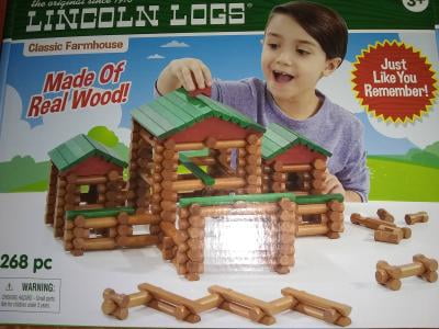 LINCOLN LOGS Classic Farmhouse - 268 All Wood Parts - Ages 3 and 