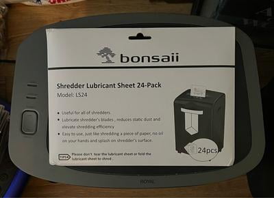 Bonsaii Paper Shredder Lubricating Sheets, 24-Pack, Cleaner for Shredding,  8.7 x 7.9 inch/Piece - Walmart.com