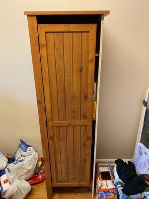Ameriwood Home Milford Single Door Storage Pantry Cabinet Old