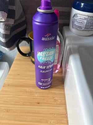 3 pack) Aussie Instant Freeze Hair Spray for Curly Hair, Straight