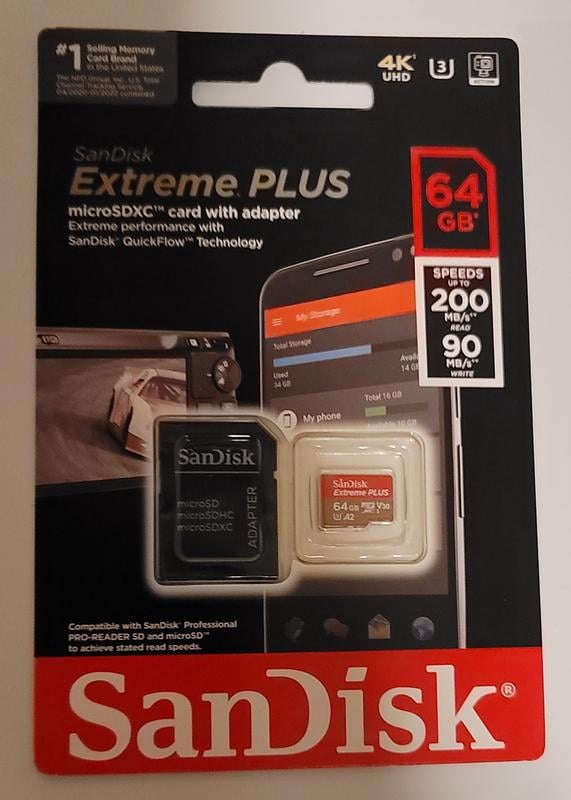 SanDisk Extreme PLUS 128 GB Class 3/UHS-I (U3) V30 microSDXC - 1