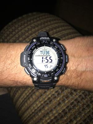 Casio Casio Men S Triple Sensor Compass Watch Black Dial Walmart Com Walmart Com
