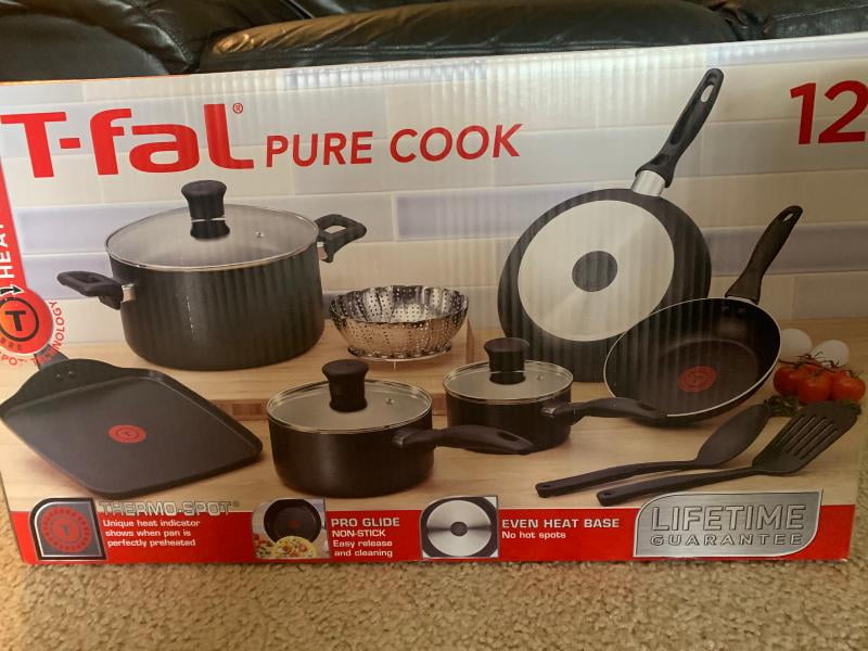 T-FAL T-fal Pure Cook, 18-Piece Non-Stick Cookware Set, Black B249SIDI