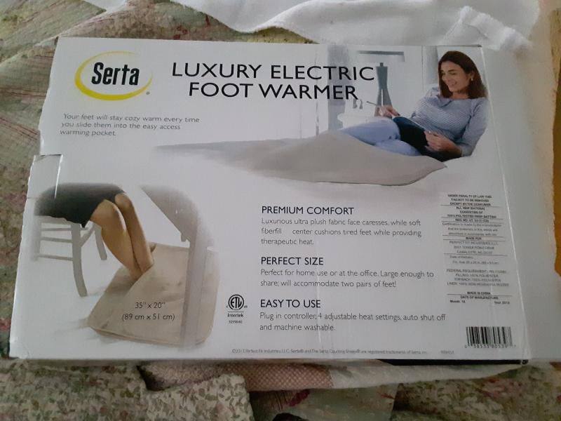 serta ultra soft microplush electric heated foot warming pad