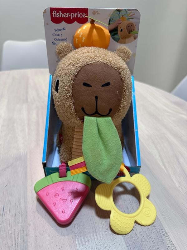 Fisher-Price Fisher-Price-Mon Capybara Câlins-Peluche anneau de dentition et hochet Capybara jouet, 0,25 an(s), Sonore Fisher-Price Fisher-Price-Mon Capybara Câlins-Peluche anneau de dentition et hochet Capybara jouet, 0,25 an(s), Sonore
