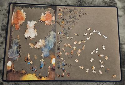 Tektalk Tavolo Puzzle Convertibile 76x51 Cm – Regolabile Inclinazione, Con Copertura E 4 Vassoi In Feltro - 6