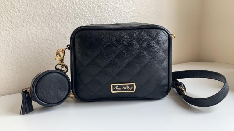 Itzy Ritzy Pacifier Case With Clip Pacifier Charm Pod Includes Clasp To Easily Attach To A Diaper Bag Or Purse Measures 2 5 In Diameter And Holds 2 Pacifiers Black Walmart Com