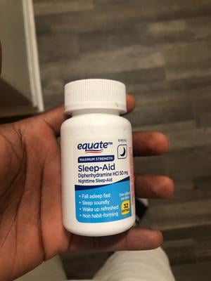 Pack of 2) Equate Maximum Strength HCl Sleep-Aid Softgels 50 mg 100