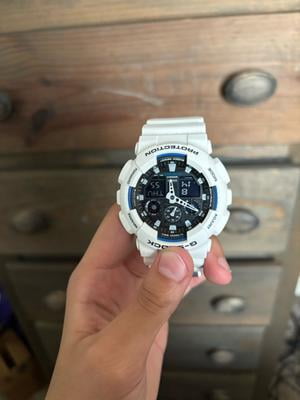 Men's G-Shock GA100B-7A White Resin Japanese Quartz Sport Watch