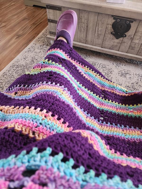 Red Heart Super Saver Bitty Stripe Rainbow Mist Yarn - Paquete de 2